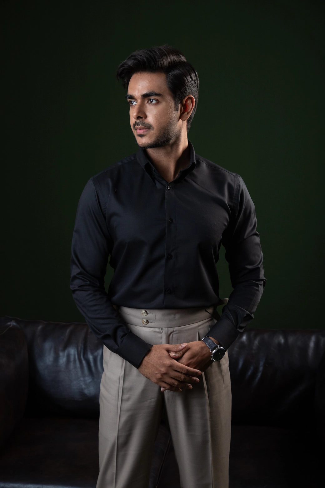 Absolute Black (Refined) - Full Sleeve Formal Shirt AZER Absolute Black (Refined) - Full Sleeve Formal Shirt AZER