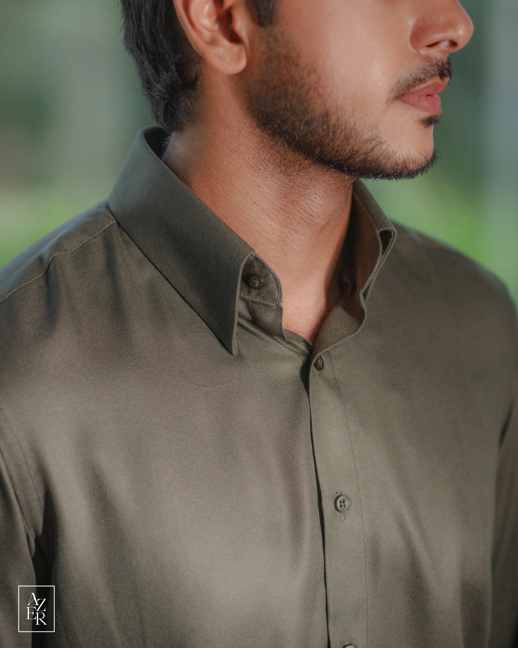 Flowy Olive - Full Sleeve Formal Shirt AZER Flowy Olive - Full Sleeve Formal Shirt AZER