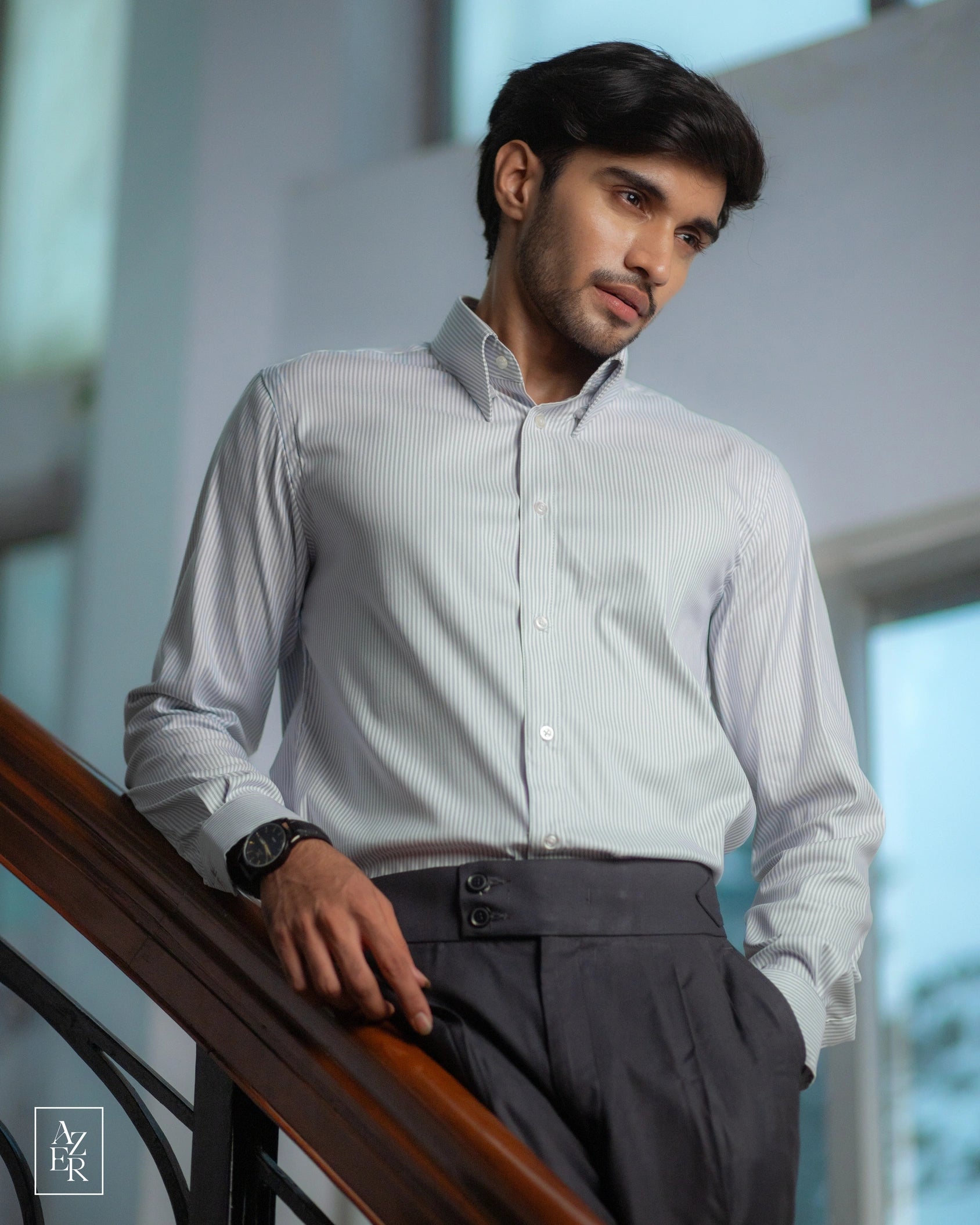 Ice Grey Stripes - Full Sleeve Formal Shirt