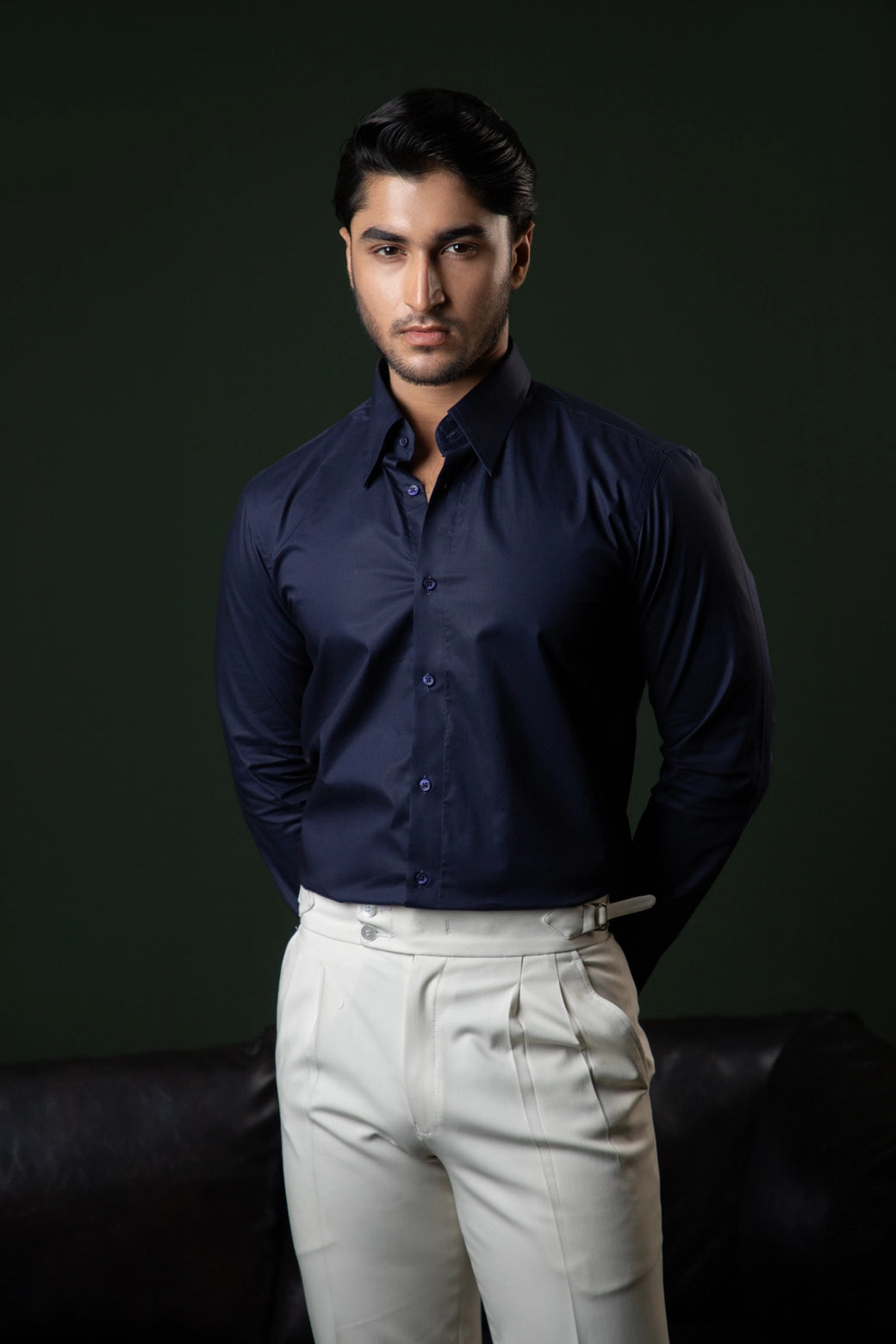 Navy Blue - Full Sleeve Formal Shirt