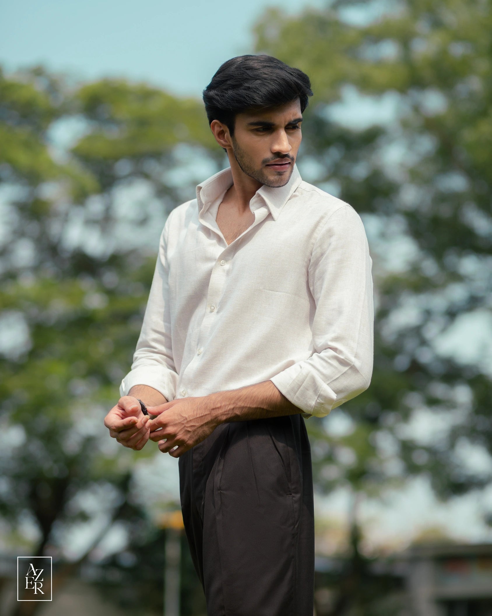 Natural Linen - Full Sleeve Semi-Formal Shirt